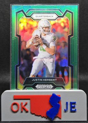 Justin Herbert 2024 Prizm Draft Picks Green (Color Match) No 69