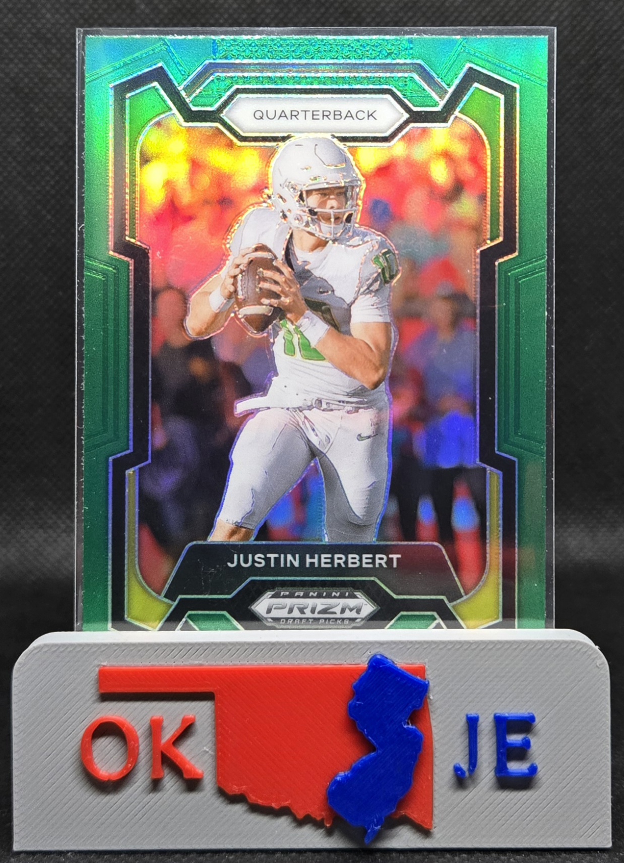 Justin Herbert 2024 Prizm Draft Picks Green (Color Match) No 69