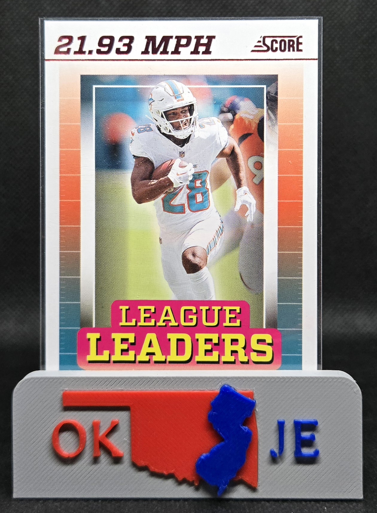 De'Von Achane 2024 Score League Leaders Red No LL-DAE