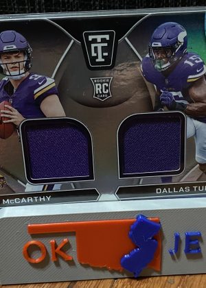 2024 Panini Totally Certified J.J. McCarthy & Dallas Turner Dual Patch RC #RDS-MIN