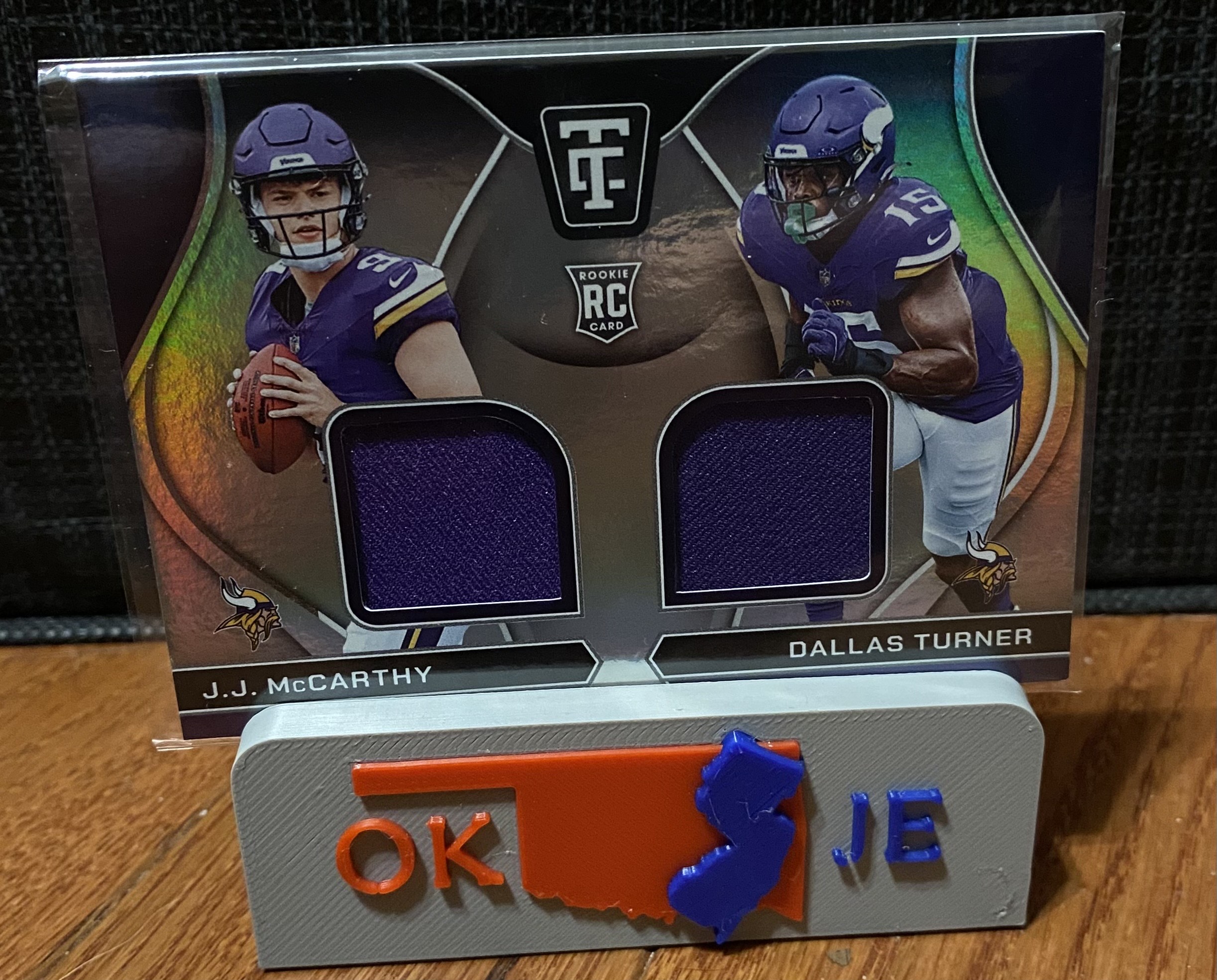 2024 Panini Totally Certified J.J. McCarthy & Dallas Turner Dual Patch RC #RDS-MIN