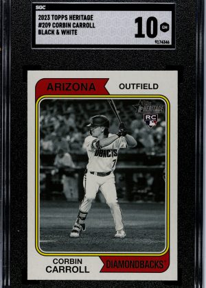 Corbin Carroll 2023 Heritage Black & White Variation Rookie [SGC 10]