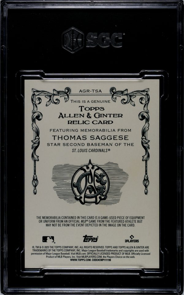 sgc 9 thomas saggese #agr tsa 2025 allen & ginter relic pop 1